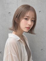 ピース バイ シータ(PEACE by CITA)&nbsp;シースルーバング×外ハネ切りっぱなしボブ20代30代40代