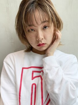 アルバム 銀座(ALBUM GINZA) ナチュラルくびれロブ_ウェーブパーマフォギーベージュ_96996