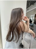 ラベンダーグレージュ_オリーブベージュレイヤーカット