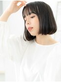 黒髪切りっぱなしボブでナチュラルモードf古河20代30代40代