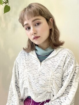 カナン 銀座(CANAAN) ハイトーン 短めバング ゆるウェーブ