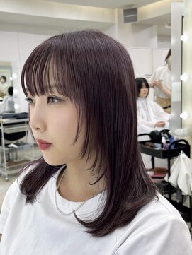ユーフォリア 池袋東口駅前店(Euphoria) 【Euphoria MITSUKI】秋色ラベンダーピンクと顔まわりカット