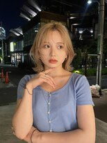 ルル 表参道(lulu.)&nbsp;ボブ 切りっぱなしボブ ボブウルフ ミルクティーベージュ【Riku