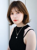 エインアンリー 表参道(AIN.ANLY.)&nbsp;流し前髪薄めバングフェイスレイヤーカットくびれボブパーマ美髪