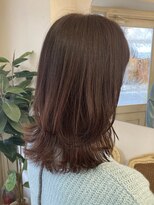 アミュレ(Amule)&nbsp;ミディアムウルフレイヤー似合わせカットダークオレンジ梅ヶ丘