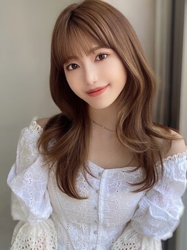 エインアンリー 明治神宮前(AIN.ANLY.) レイヤーミディアムくびれロングラベンダーピンクベージュ