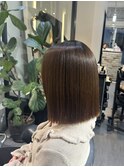 パッツン伸ばしかけボブ