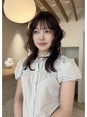《riona》セミロング　ブリーチなしダブルカラー　ラベンダー