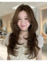 ミンクス 原宿店(MINX) ロングレイヤー海外ヘア韓国ヘアベージュカラー小顔カット