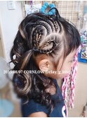 【￥3000~】仙台cornrow 簡単ハートコーンロー 仙台エクステ