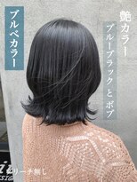 スイート ヘアデザイン(Suite HAIR DESIGN)&nbsp;切りっぱなし外ハネボブ と ブルーブラック