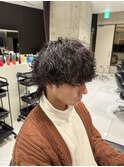 ウルフマッシュ×波巻きパーマ