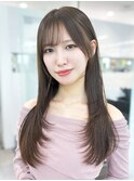 前髪グレーベージュレイヤーロンググレージュカラー_F0065