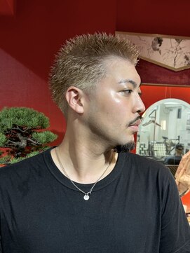 メリケンバーバーショップ トーキョー(MERICAN BARBERSHOP TYO) ハイライト/マッシュパーマ/ウルフ/アッシュブラック【嶋壽】213