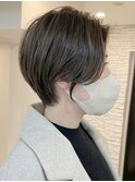 白髪ぼかし/ひし形/癖毛/大人ショートボブ/60代50代40代