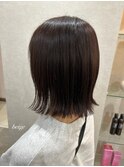黒髪/切りっぱなし/ベージュ/ネイビー/小顔カット/ボルドー/ボブ