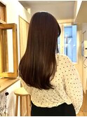 ノンジアミンココアベージュ暗めカラー艶髪ロング