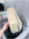 16115ブリーチ＆ダブルカラー金髪ホワイトブロンドレイヤー