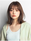 くびれヘア アッシュブラウン 髪質改善 ミディアムレイヤー 美髪
