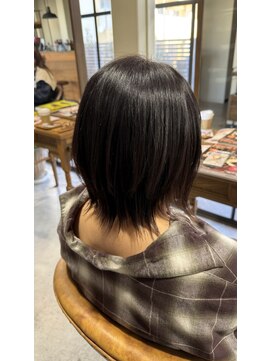 美髪矯正にレイヤーカット