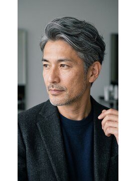 アッシュ 桜木町店(Ash) 横浜桜木町メンズ白髪ぼかし★アップバング無造作ショート
