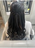 ねじりハーフアップ