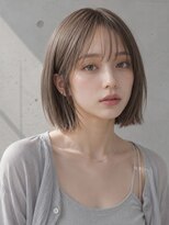 ヴェイン 渋谷(vain)&nbsp;切りっぱなしボブ シースルーバング 艶髪 ミルクティグレージュ