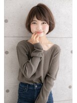 ヘアアンドビューティー ミック(Hair & Beauty miq) 斜めバングx前下がり*ダークグレージュナチュラル小顔ボブb