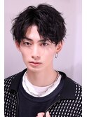 センターパート ツイストスパイラル 波打ちパーマ 社会人 30代