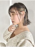 堀江/くびれボブにベージュのイヤリングカラーにピンアレンジ◎