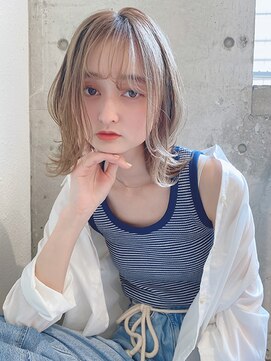 ルービック 京橋(Rubik's) 小顔×外ハネ×ハイライトカラー×イルミナカラー