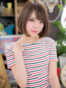 カバーヘア ブリス 戸田公園西口店(COVER HAIR bliss) 斜めバンググレーベージュ前下がりボブh2戸田公園20代30代40代