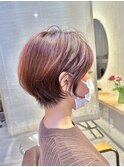 大人可愛い20代30代40代丸みショートボブ/