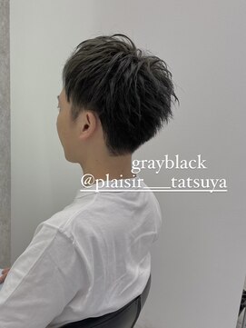 プレジールバイラファブリック(PLAISIR by LA FABRIQUE) PLAISIR/佐々木 刈り上げマッシュ メンズ 透け感グレー 草加