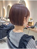 ショートボブタッセルボブ切りっぱなしボブハイトーンカラー韓国