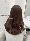 ブリーチなしダブルカラーで明るく♪チョコレートベージュ＊新井