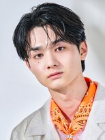韓国ヘアカルマパーマコンマバングセンターパート黒髪