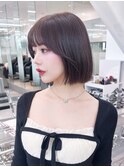 ボブおくれ毛顔周りレイヤー前髪カット_F0508
