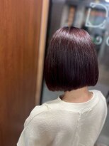 アミリー 成田東町店(Amily) ダークレッド×艶感エンドカラーの上品ボブ(髪質改善)