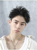 スパイキーショート刈り上げツーブロックリクルート無造作パーマ