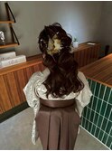 袴ヘアセット×ふわふわハーフアップ