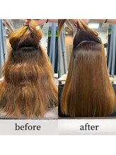 ハイトーン・ハイダメージの方の縮毛矯正Before・After
