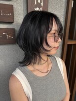 棗 田辺/和歌山/ウルフカット/ブルーブラック