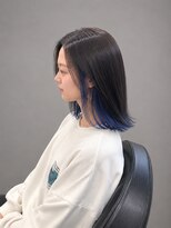 ソラヘアー(SORA hair)&nbsp;ネイビーブルーが映える艶ミディアム　20代30代