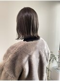 外ハネボブ　オリーブグレージュ　オリーブカラー　ハイライト