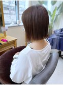 切りっぱなしボブ　× ストレート