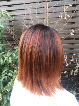 マーズ 山本丸橋店(Mars) バレイヤージュ×オレンジ