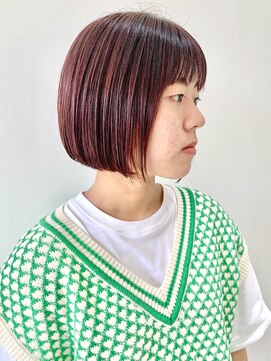 フォーク FOLK 【FOLK】透明感ベリーピンク☆似合わせ切りっぱなしボブ♪