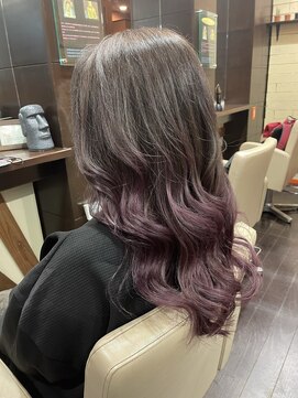 アド ヘア プレイス(adon hair place) ワインレッドグラデーション