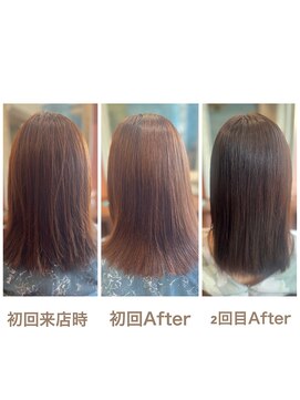 エメ 札幌(eme) 髪質改善ヘアエステストレート→水素カラー